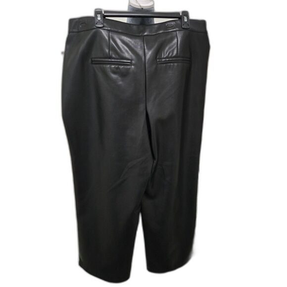 Bagatelle Collection Women's Black Faux Leather Wide Leg Pants Size XL NWT - Picture 2 of 13